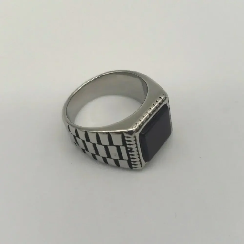 Black Onyx Natural Stone Handmade Men's Ring Size 10 1/2 NWT